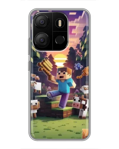 Чехол для TECNO Pop 7 с картинкой «Стив на ферме» Чехол для TECNO Pop 7 с картинкой «Стив на ферме»