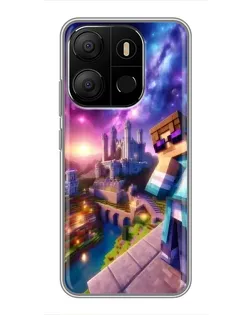 Чехол для TECNO Pop 7 с картинкой «Стив и космос» Чехол для TECNO Pop 7 с картинкой «Стив и космос»