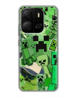 Чехол для TECNO Pop 7 с картинкой «Криперы Minecraft» Чехол для TECNO Pop 7 с картинкой «Криперы Minecraft»