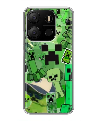 Чехол для TECNO Pop 7 с картинкой «Криперы Minecraft» Чехол для TECNO Pop 7 с картинкой «Криперы Minecraft»
