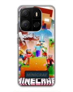 Чехол для TECNO Pop 7 с картинкой «Minecraft герои игры» Чехол для TECNO Pop 7 с картинкой «Minecraft герои игры»