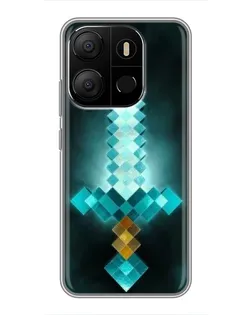 Чехол для TECNO Pop 7 с картинкой «Алмазный меч неон» Чехол для TECNO Pop 7 с картинкой «Алмазный меч неон»