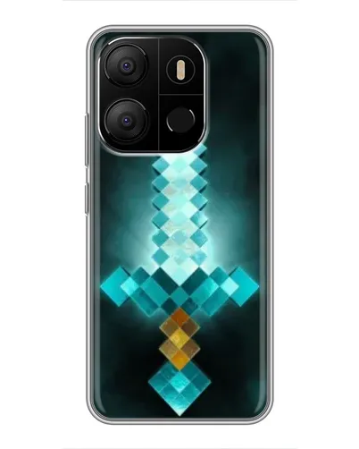 Чехол для TECNO Pop 7 с картинкой «Алмазный меч неон» Чехол для TECNO Pop 7 с картинкой «Алмазный меч неон»