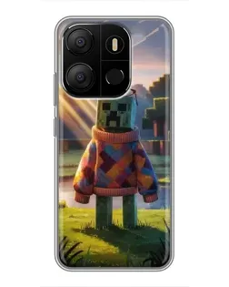 Чехол для TECNO Pop 7 с картинкой «Крипер в свитере» Чехол для TECNO Pop 7 с картинкой «Крипер в свитере»