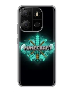 Чехол для TECNO Pop 7 с картинкой «Minecraft Diamond лого» Чехол для TECNO Pop 7 с картинкой «Minecraft Diamond лого»