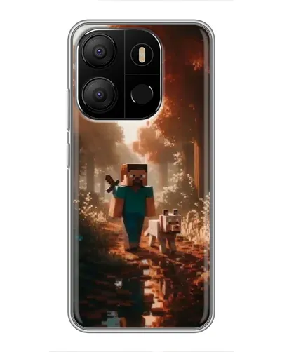Чехол для TECNO Pop 7 с картинкой «Стив в лесу» Чехол для TECNO Pop 7 с картинкой «Стив в лесу»