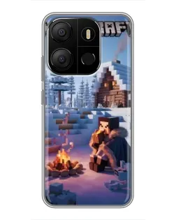 Чехол для TECNO Pop 7 с картинкой «Зимний Minecraft» Чехол для TECNO Pop 7 с картинкой «Зимний Minecraft»