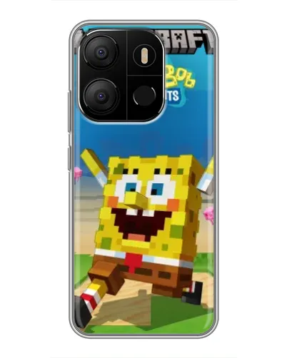 Чехол для TECNO Pop 7 с картинкой «Губка Боб Minecraft» Чехол для TECNO Pop 7 с картинкой «Губка Боб Minecraft»