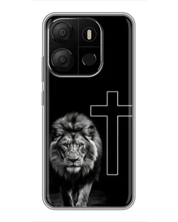 Чохол для TECNO Pop 7 з картинкою «Лев та Хрест»
