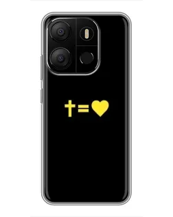 Чохол для TECNO Pop 7 з картинкою «Серце та Хрест»