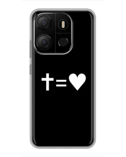Чохол для TECNO Pop 7 з картинкою «Хрест та Серце»