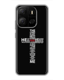 Чехол для TECNO Pop 7 с картинкой «Текстовый крест»
