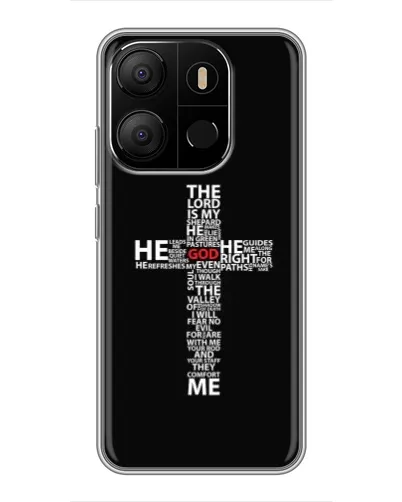 Чехол для TECNO Pop 7 с картинкой «Текстовый крест» Чехол для TECNO Pop 7 с картинкой «Текстовый крест»