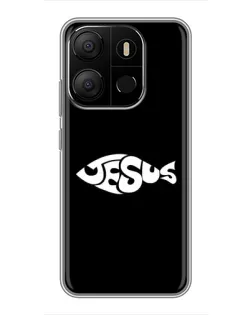 Чехол для TECNO Pop 7 с картинкой «Рыба Jesus»