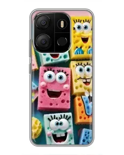 Чехол для TECNO Pop 7 с картинкой «Цветные губки» Чехол для TECNO Pop 7 с картинкой «Цветные губки»