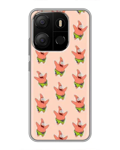 Чехол для TECNO Pop 7 с картинкой «Патрик Стар паттерн»