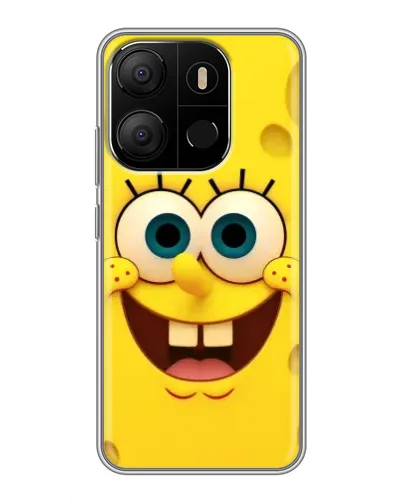 Чехол для TECNO Pop 7 с картинкой «Губка Боб улыбка»