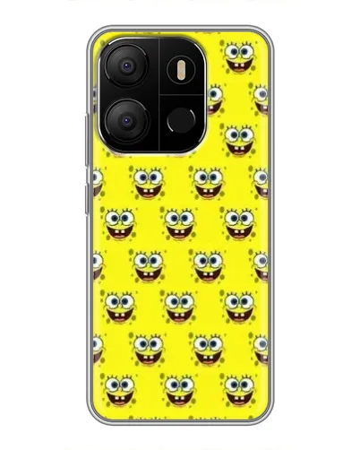 Чехол для TECNO Pop 7 с картинкой «Паттерн Губка Боб»