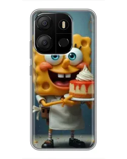 Чехол для TECNO Pop 7 с картинкой «Повар Спанч Боб» Чехол для TECNO Pop 7 с картинкой «Повар Спанч Боб»