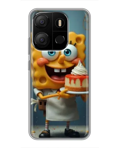Чехол для TECNO Pop 7 с картинкой «Повар Спанч Боб»