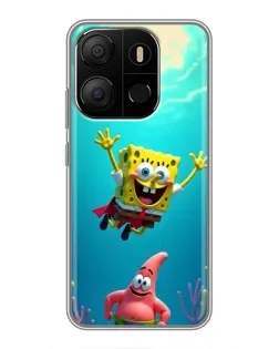 Чехол для TECNO Pop 7 с картинкой «Спанч Боб под водой» Чехол для TECNO Pop 7 с картинкой «Спанч Боб под водой»