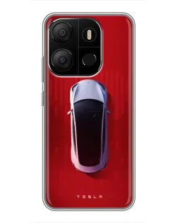 Чохол для TECNO Pop 7 з картинкою «Tesla Top View»