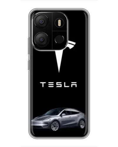 Чохол для TECNO Pop 7 з картинкою «Tesla Model Y»
