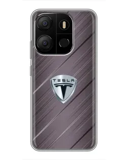 Чохол для TECNO Pop 7 з картинкою «Металева текстура Tesla»