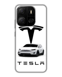 Чохол для TECNO Pop 7 з картинкою «Tesla White Style»