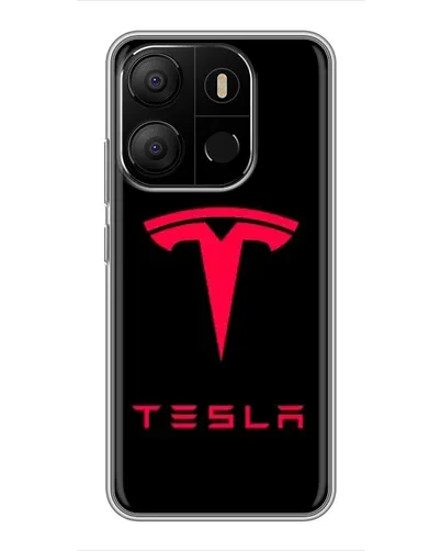 Чохол для TECNO Pop 7 з картинкою «Tesla Red Logo»