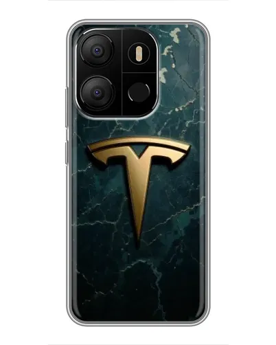 Чохол для TECNO Pop 7 з картинкою «Мармурова Tesla Gold»