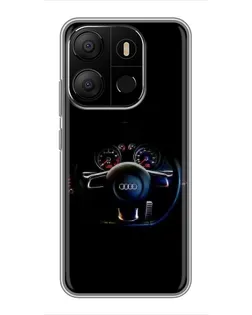 Чохол для TECNO Pop 7 з картинкою «Салон Audi — кермо»