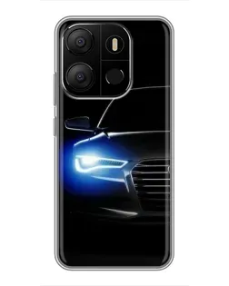 Чохол для TECNO Pop 7 з картинкою «Неоновий погляд Audi»