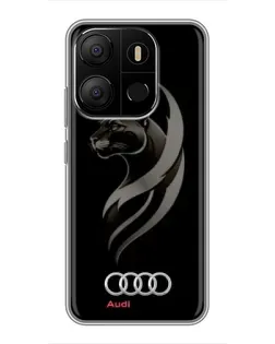 Чохол для TECNO Pop 7 з картинкою «Графіка — пантера та Audi»