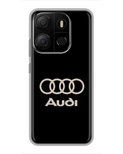 Чохол для TECNO Pop 7 з картинкою «Audi — золотий логотип»