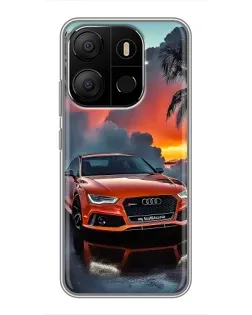 Чохол для TECNO Pop 7 з картинкою «Audi — захід сонця»