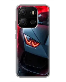 Чохол для TECNO Pop 7 з картинкою «Lamborghini червоне сяйво»