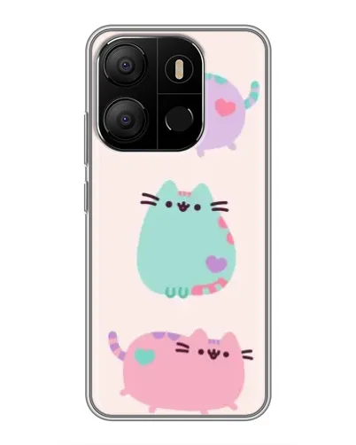 Чохол для TECNO Pop 7 з картинкою «Pusheen тріо» Чохол для TECNO Pop 7 з картинкою «Pusheen тріо»