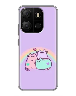 Чохол для TECNO Pop 7 з картинкою «Веселкові Пушини»