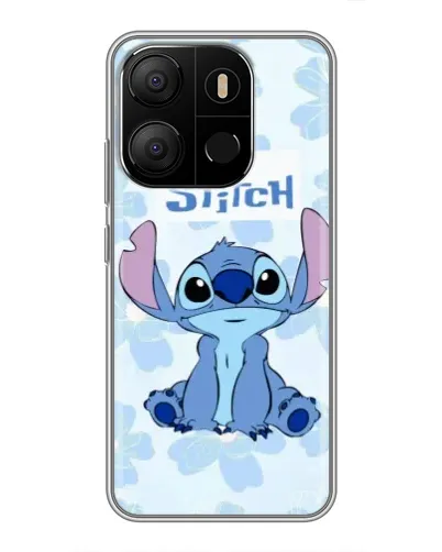 Чохол для TECNO Pop 7 з картинкою «Stitch серед квітів»