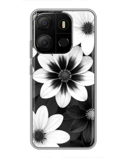 Чехол для TECNO Pop 7 с картинкой «Монохромные астры» Чехол для TECNO Pop 7 с картинкой «Монохромные астры»