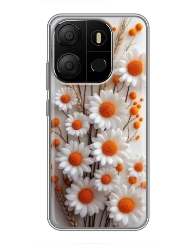 Чехол для TECNO Pop 7 с картинкой «Белые сухоцветы»