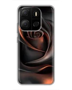 Чехол для TECNO Pop 7 с картинкой «Шелковая черная роза» Чехол для TECNO Pop 7 с картинкой «Шелковая черная роза»