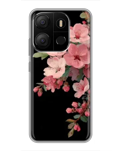 Чехол для TECNO Pop 7 с картинкой «Розовая ветка сакуры»