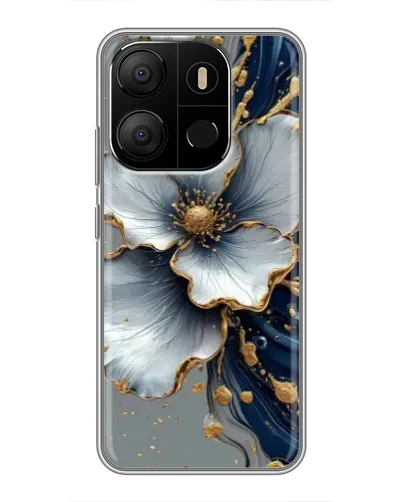 Чохол для TECNO Pop 7 з картинкою «Біла квітка та золотий флюїд» Чохол для TECNO Pop 7 з картинкою «Біла квітка та золотий флюїд»