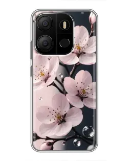 Чехол для TECNO Pop 7 с картинкой «Нежная сакура и капли» Чехол для TECNO Pop 7 с картинкой «Нежная сакура и капли»