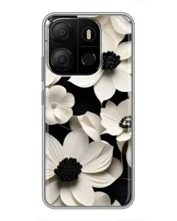Чехол для TECNO Pop 7 с картинкой «Объемные белые цветы» Чехол для TECNO Pop 7 с картинкой «Объемные белые цветы»