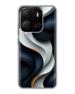 Чохол для TECNO Pop 7 з картинкою «Об'ємні чорно-білі стрічки» Чохол для TECNO Pop 7 з картинкою «Об'ємні чорно-білі стрічки»