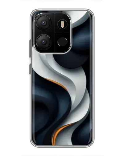 Чохол для TECNO Pop 7 з картинкою «Об'ємні чорно-білі стрічки» Чохол для TECNO Pop 7 з картинкою «Об'ємні чорно-білі стрічки»