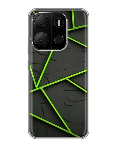 Чохол для TECNO Pop 7 з картинкою «Зелені геометричні лінії» Чохол для TECNO Pop 7 з картинкою «Зелені геометричні лінії»
